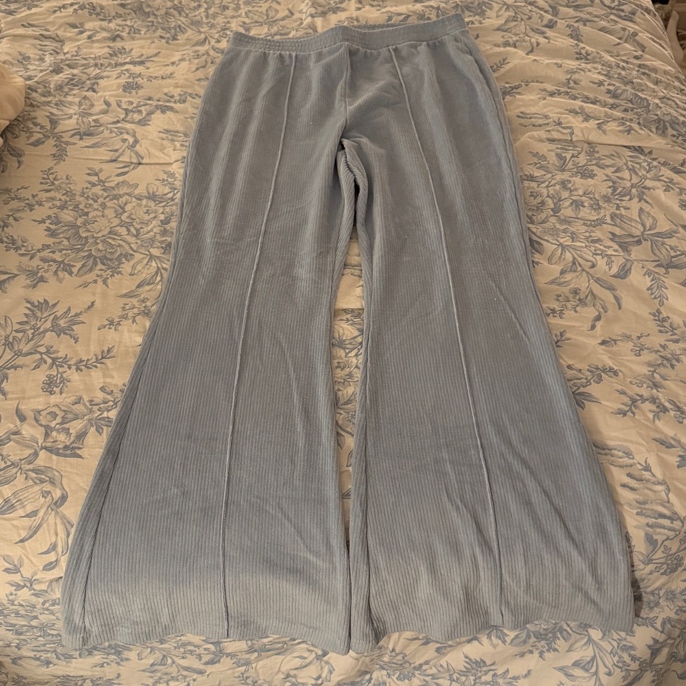 Aerie Light Blue Ribbed Yoga Pants
